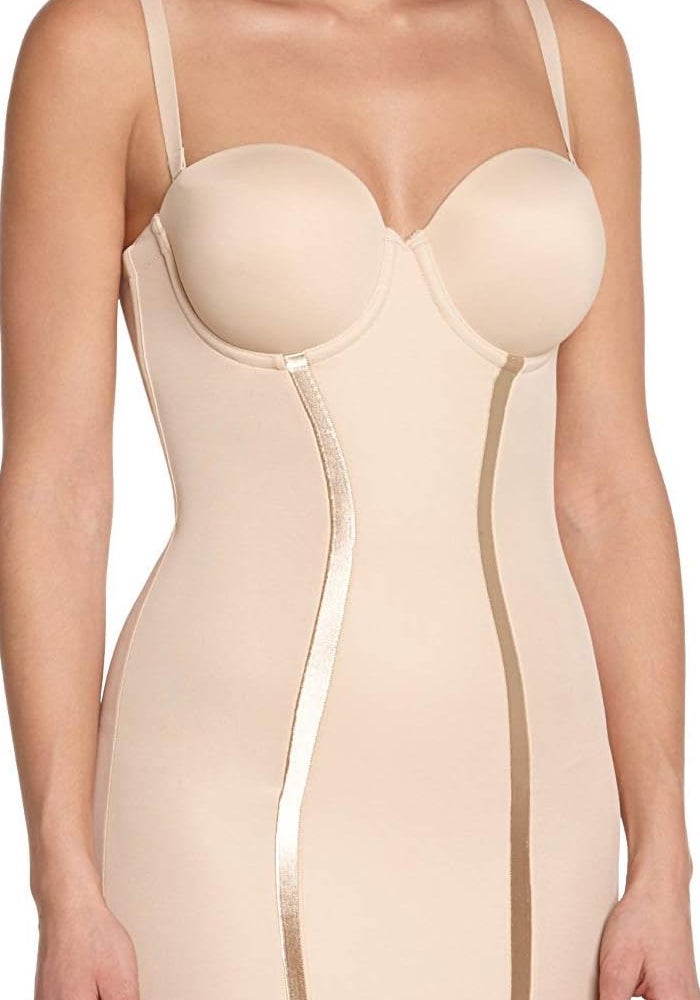 Maidenform Women's Convertible Slip with Built-In Bra & Anti-Static Fajas Shapewear FL2304 in Latte Lift - Image 1